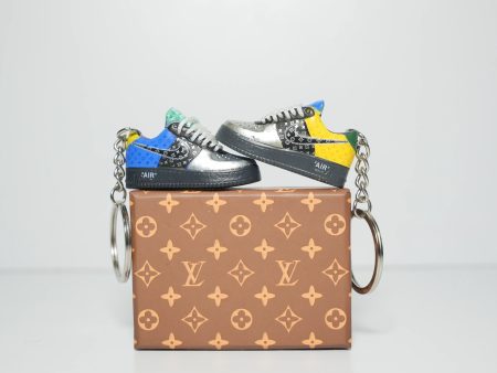 3D Sneaker Keychain With Box - AF1 X LV Chrome Toe Online now