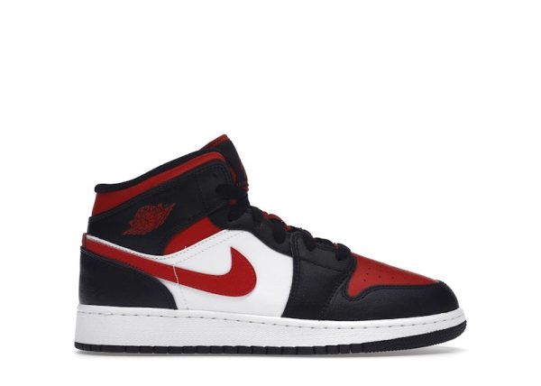 Air Jordan 1 Mid Black Fire Red (Gs) Hot on Sale