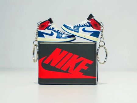 3D Sneaker Keychain With Box - AJ1 Union Blue Toe For Discount