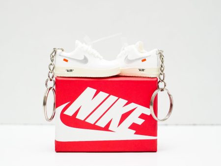 3D Sneaker Keychain With Box - Air Force 1 OffWhite White For Discount