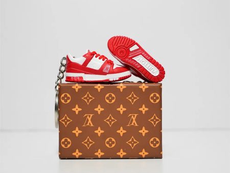 3D Sneaker Keychain With Box - LV Trainer Red Online Sale