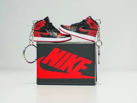 3D Sneaker Keychain With Box - AJ1 High Patent Bred Online now