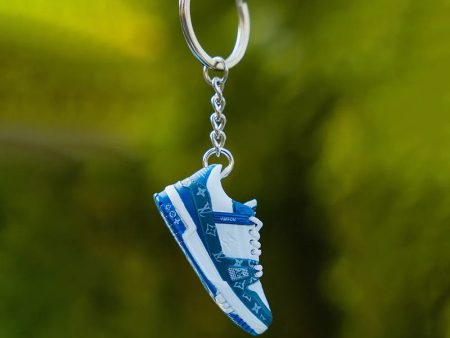 3D sneaker keychain  Lv Trainer Blue Online Sale