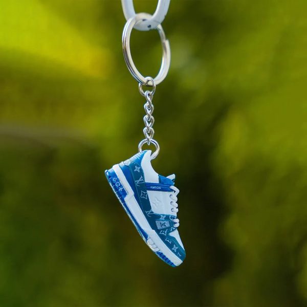 3D sneaker keychain  Lv Trainer Blue Online Sale