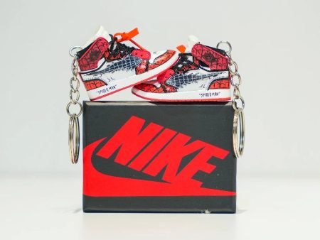 3D Sneaker Keychain With Box - AJ1 Spiderman Anime Inspired For Sale