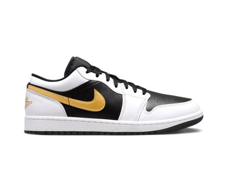 Air Jordan 1 Low White Black Metallic Gold Swoosh Sale Online Hot Sale