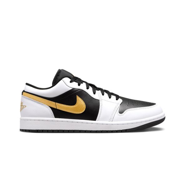 Air Jordan 1 Low White Black Metallic Gold Swoosh Sale Online Hot Sale