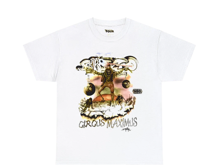 Cactus Jack by Travis Scott Utopia Tour Skitzo Circus Maximus Tee White Online now