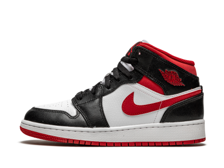 Jordan 1 Mid Black Gym Red (GS) Fashion