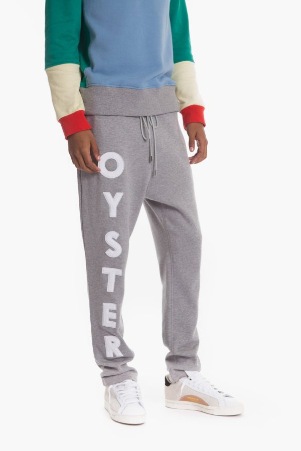 Oyster logo chenille sweatpants (Grey) Hot on Sale