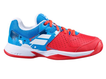 Babolat Pulsion All Court Kids & Women Tomato Red Blue Aster Handball Volleyball Tennis Shoes Supply