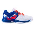 Babolat Pulsion All Court Kids & Women White Dazzling Blue Handball Volleyball Tennis Shoes Fashion