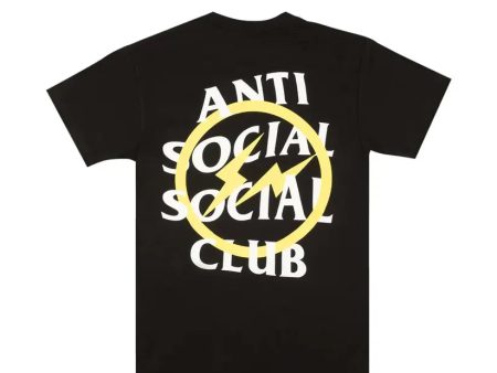 Anti Social Social Club x Fragment Yellow Bolt Tee Black Friday For Sale