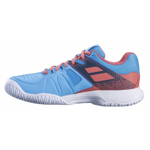 Babolat Pulsion All Court Kids & Women Sky Blue Pink Handball Volleyball Tennis Shoes Online now