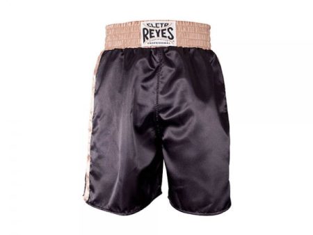 Cleto Reyes Satin Classic Boxing Trunks- Gold Black Fashion