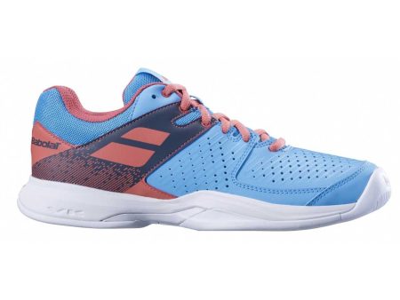 Babolat Pulsion All Court Kids & Women Sky Blue Pink Handball Volleyball Tennis Shoes Online now