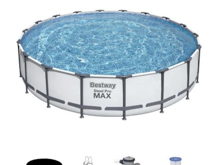 Bestway Steel Pro Max Round Above Ground Frame Swimming Pool Set [WS] Online Hot Sale