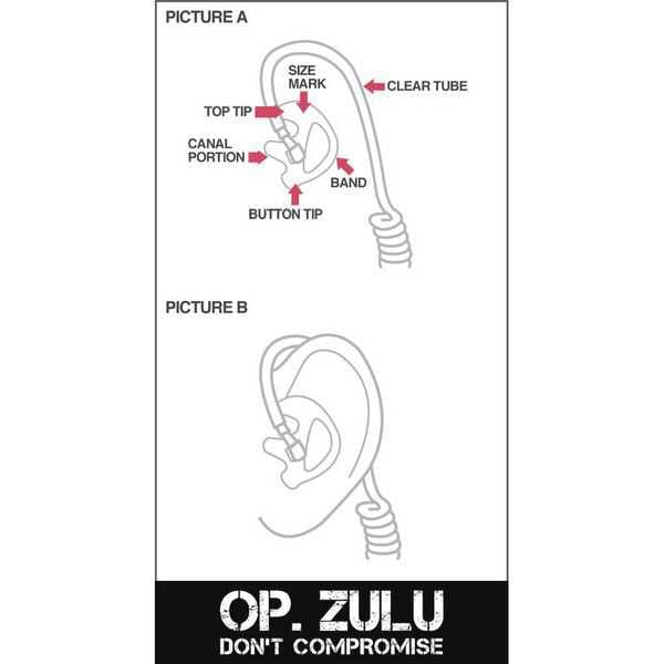 Op. Zulu Police Earpiece Gel Insert - Left Sale