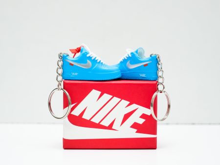 3D Sneaker Keychain With Box - Nike AF1 x Off-White Unc Hot on Sale