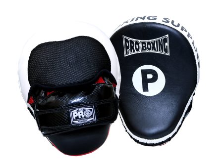 ProBoxing® Mesh Vent Professional Focus Curve Mitt - Black White Mesh Trim Online