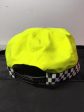 Hi Vis Yellow Baseball Cap, chequerboard, adjustable black plastic strip (Used – Grade A) For Cheap