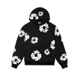 Denim Tears The Cotton Wreath Sweatshirt Black White Hot on Sale