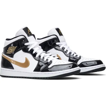 Air Jordan 1 Mid Patent SE  Black Gold  Sale Online