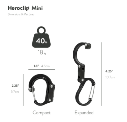 Heroclip Mini Gear Clip Stealth Black Online Hot Sale