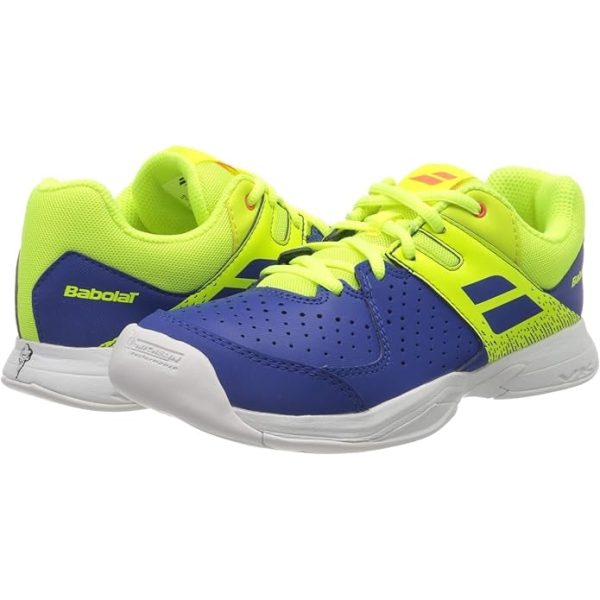 Babolat Pulsion Indoor Kids & Women Yellow Blue Handball Volleyball Tennis Shoes Discount