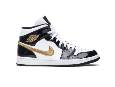 Air Jordan 1 Mid Patent SE  Black Gold  Sale Online