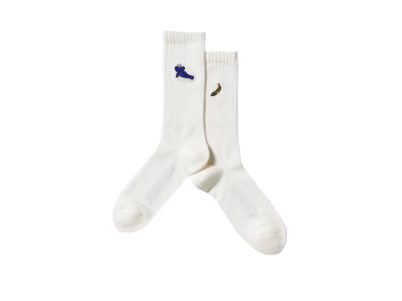 KAWS x Uniqlo x Warhol Banana Socks White Online now