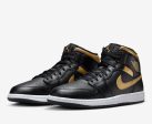 Air Jordan 1 Mid Black Metallic Gold White Sale Supply