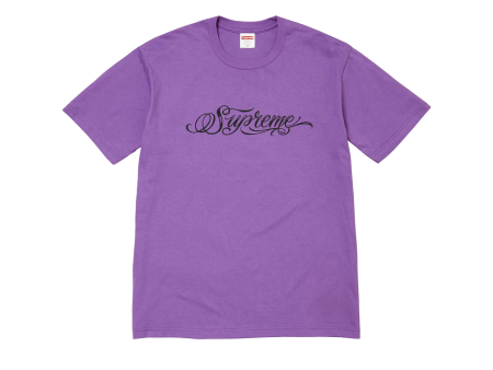 Supreme Script Tee Purple on Sale