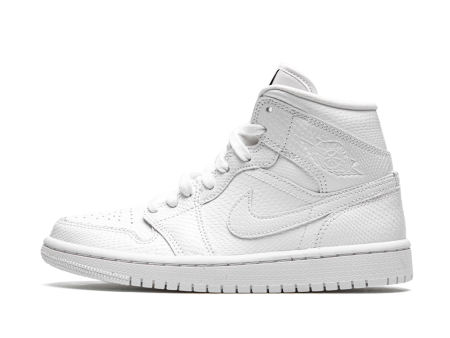 Air Jordan 1 Mid White Snakeskin (W) For Cheap