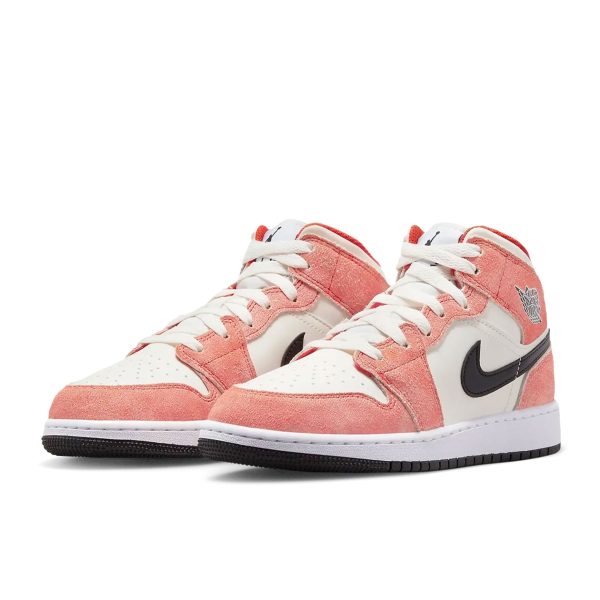 Air Jordan 1 Mid SE Orange Suede (GS) Online Hot Sale