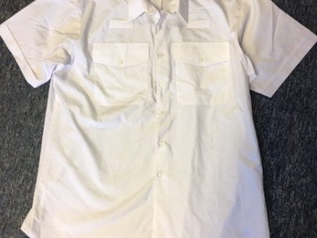 Pilot Shirt, Men’s Short Sleeve White Shirt, epaulette loops (Used – Grade A) Discount