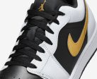 Air Jordan 1 Low White Black Metallic Gold Swoosh Sale Online Hot Sale