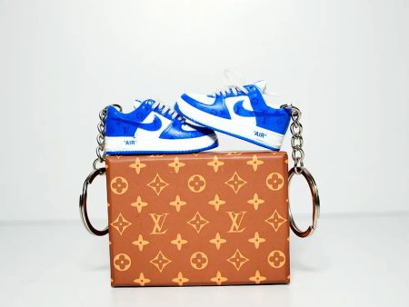 3D Sneaker Keychain With Box - LV X AF1 Blue Fashion