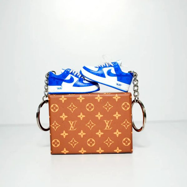 3D Sneaker Keychain With Box - LV X AF1 Blue Fashion