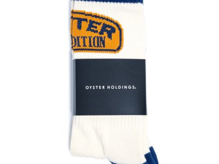 Oyster Expedition Socks (Off White Navy Yellow) on Sale