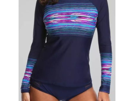 VG Women Long Sleeve Colorful Rash Guard with UV Sun Protection for Water Sports [WS] Fashion