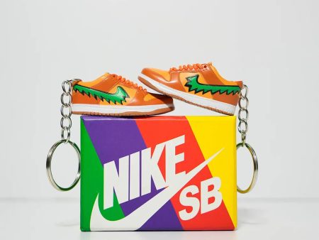 3D Sneaker Keychain With Box - SB Dunk Grateful Dead Orange For Discount