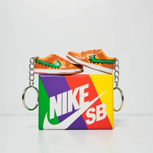 3D Sneaker Keychain With Box - SB Dunk Grateful Dead Orange For Discount