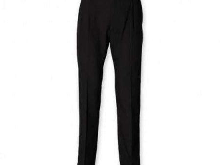 Henbury Black Single Pleat Polyester Trousers Online