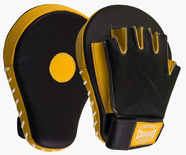 Casanova Boxing® Professional Fingerless Focus Mitt - Black Yellow Fashion