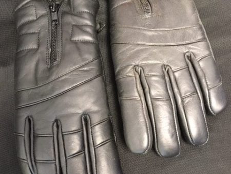 Black Leather Gloves, X187D, padded, Thinsulate (Used – Grade A) Hot on Sale