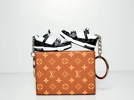 3D Sneaker Keychain With Box - LV Trainer Black Sale