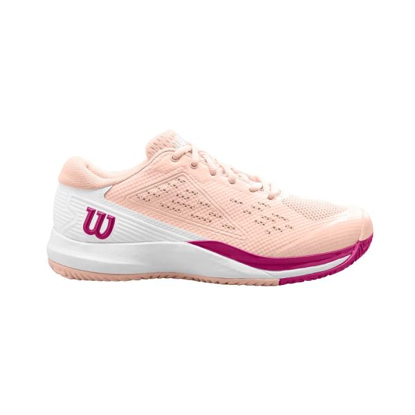 Wilson Rush Pro Ace Scallop Women & Kids Pink White Tennis & Padel Shoes [WS] For Discount