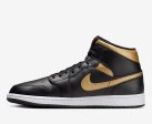 Air Jordan 1 Mid Black Metallic Gold White Sale Supply