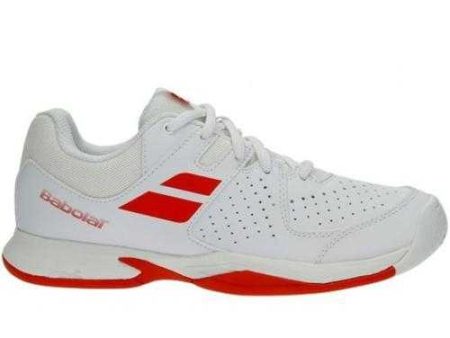 Babolat Pulsion All Court Kids & Women White Red Handball Volleyball Tennis Shoes Cheap